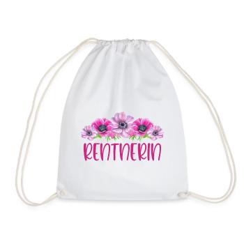 Rentnerin Blumen - Turnbeutel - Weiß - Vorne