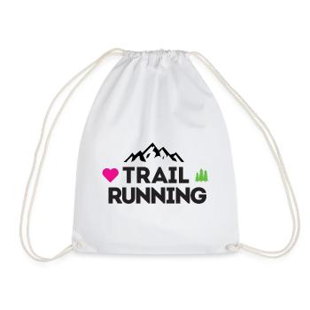 I love Trail Running - Drawstring Bag - white - Front