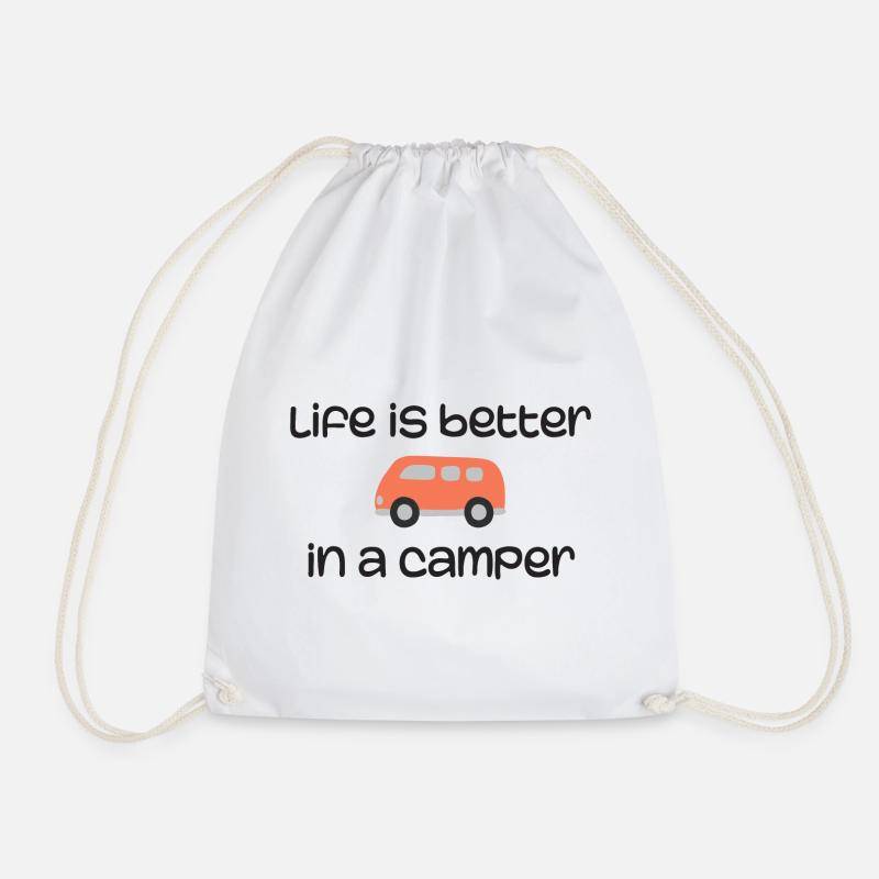 Das Leben ist besser in einem Camper - Turnbeutel - Weiß