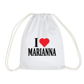 nom du t-shirt J’aime Marianna idée cadeau t-shirt - Sac de sport léger - blanc - Devant