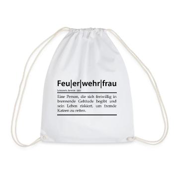 Definition Feuerwehrfrau - Turnbeutel - Weiß - Vorne