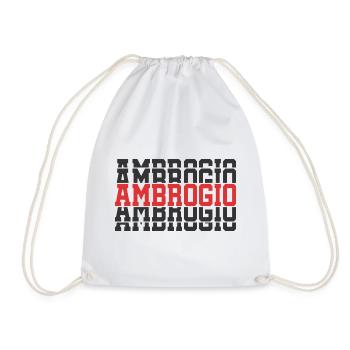 t-shirt Ambrogio gift t-shirt stacked text - Drawstring Bag - white - Front