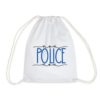 Policewoman Proud Mom Cute Gift - Drawstring Bag - white - Front