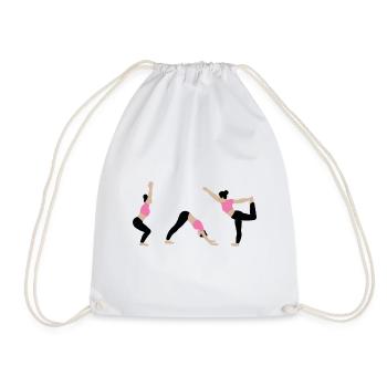 Power yoga in the gym pink - Drawstring Bag - white - Front