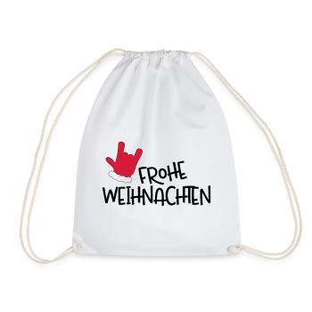 Frohe Weihnachten - Turnbeutel - Weiß - Vorne