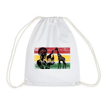 African giraffes in the panorama - Drawstring Bag - white - Front