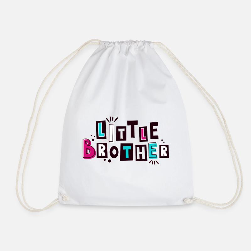 little brother - Drawstring Bag - white