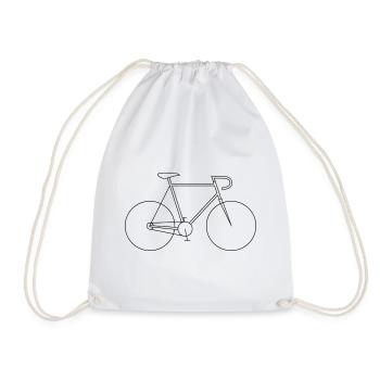 Fahrrad Silhouette Minimal Design für Biker - Turnbeutel - Weiß - Vorne