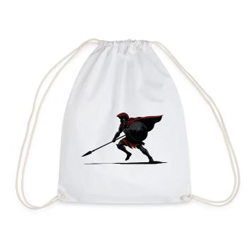 Spartan Shadow and Spear Mascot Spartan Stealth - Drawstring Bag - white - Front