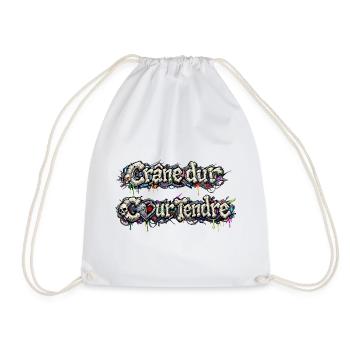 CyberFusion - Hard Skull Tender Heart - Drawstring Bag - white - Front