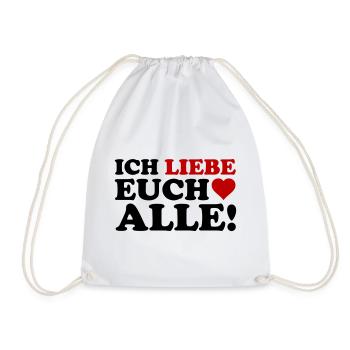 Liebe Herz Motiv - Turnbeutel - Weiß - Vorne