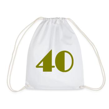 40. 40 ANS. 40e ANNIVERSAIRE. ANNIVERSAIRE 40 ANS. - Sac de sport léger - blanc - Devant
