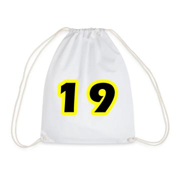 19 Number symbol - Drawstring Bag - white - Front