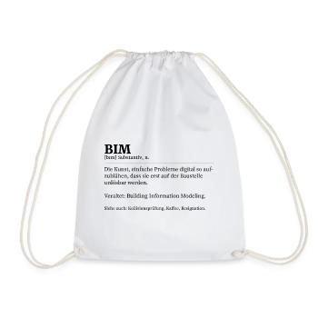 BIM Definition T-Shirt Architekt Bauingenieur - Turnbeutel - Weiß - Vorne