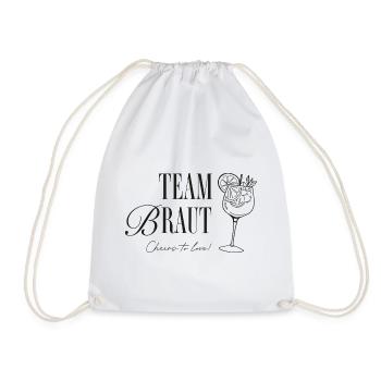 Team Braut Cocktail Motiv – Hochzeit - Turnbeutel - Weiß - Vorne