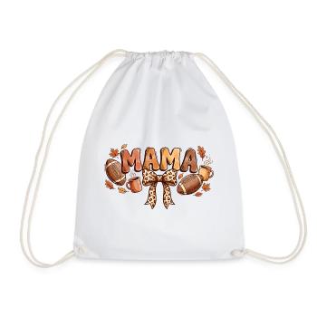 Herbst-Fußball Mama Leopard Bow - Turnbeutel - Weiß - Vorne