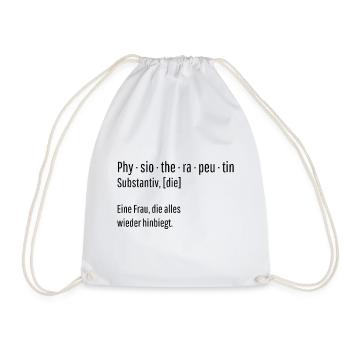 Physiotherapeutin Substantiv Definition Geschenk - Turnbeutel - Weiß - Vorne