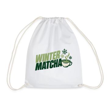 Grüne Winter Matcha Tasse - Turnbeutel - Weiß - Vorne