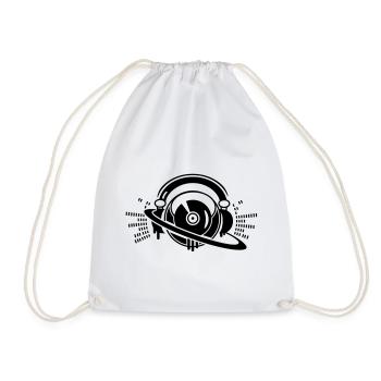 Une console de platines DJ avec un casque, - Sac de sport léger - blanc - Devant