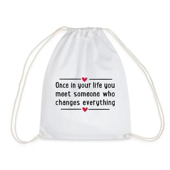 2541614 16000055 once in your life - Drawstring Bag - white - Front