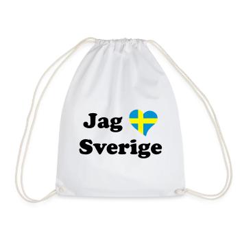 Jag älskar Sverige - Ich liebe Schweden - Turnbeutel - Weiß - Vorne