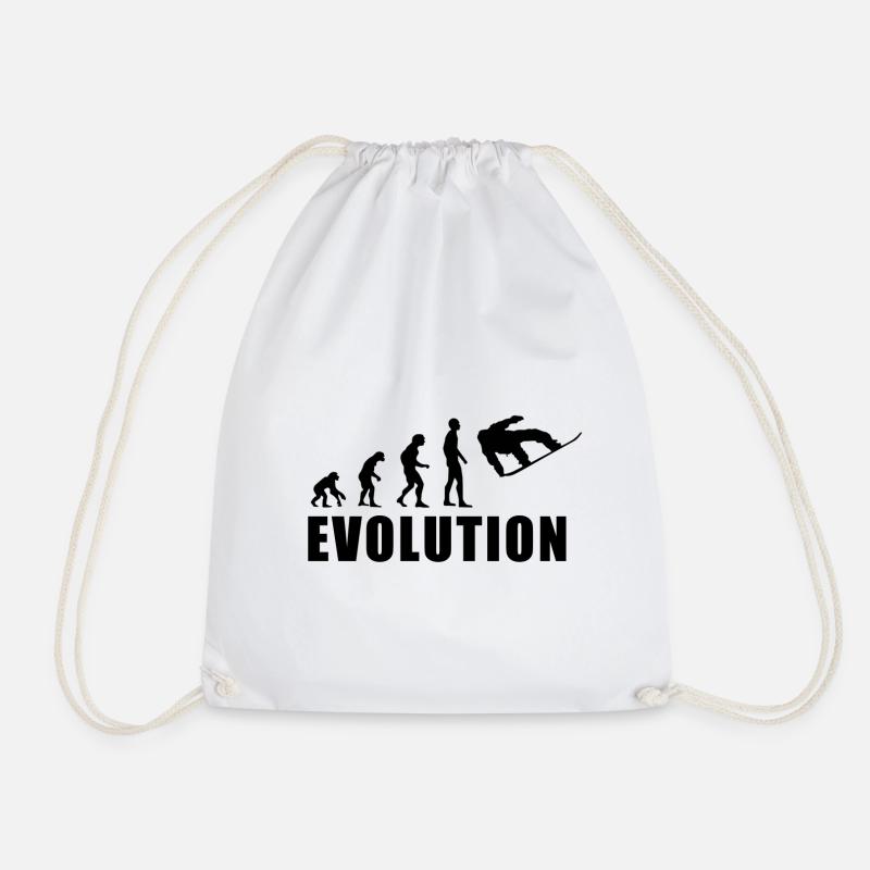 EVOLUTION SNOWBOARD Schnee Winter Geschenk - Turnbeutel - Weiß