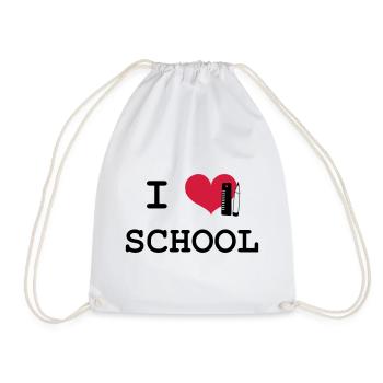 I Love School - Drawstring Bag - white - Front