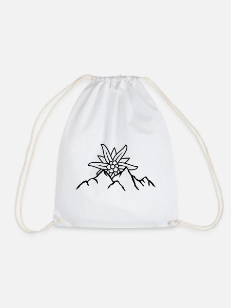 Logo Sonne Bergblume - Turnbeutel - Weiß