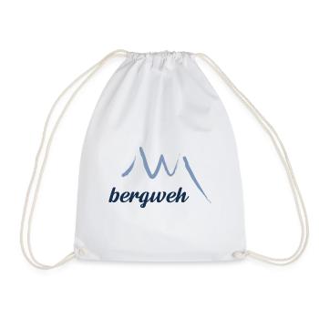bergweh Logo Blau - Berg & W - Turnbeutel - Weiß - Vorne