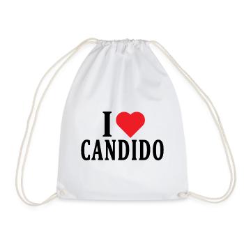 T-Shirt Ich liebe Candido T-Shirt Geschenkidee - Turnbeutel - Weiß - Vorne