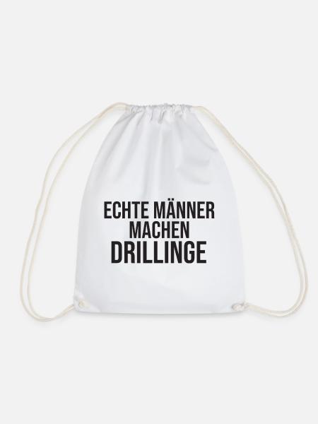 Echte Männer Machen Drillinge - Turnbeutel - Weiß