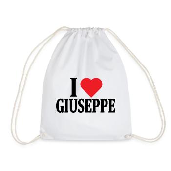 T-Shirt Ich liebe Giuseppe T-Shirt Geschenkidee - Turnbeutel - Weiß - Vorne
