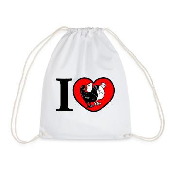 Heart chickens love - Drawstring Bag - white - Front