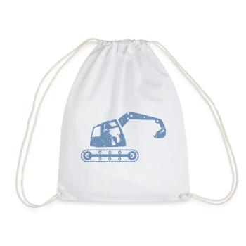 Excavators, excavator operators, construction equipment operators – - Drawstring Bag - white - Front
