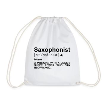 Saxophonist Definition - Turnbeutel - Weiß - Vorne
