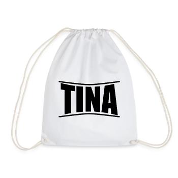 t-shirt Tina t-shirt gift idea - Drawstring Bag - white - Front