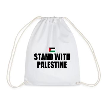 Stand with palestine - Drawstring Bag - white - Front