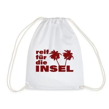 READY FOR THE ISLAND - Drawstring Bag - white - Front