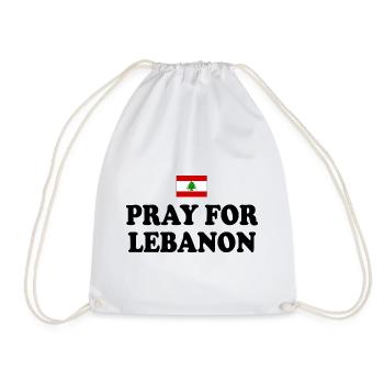 Pray for lebanon - Drawstring Bag - white - Front