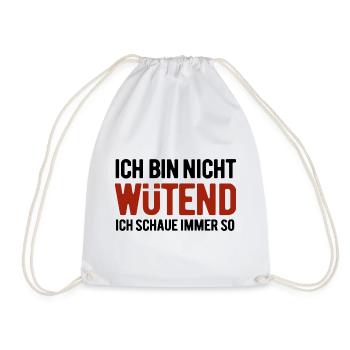 I'm not angry - I always look like this - Drawstring Bag - white - Front