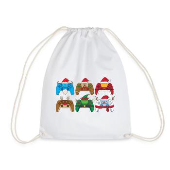 Christmas Controller for Teenage Boys, Weihnac - Drawstring Bag - white - Front