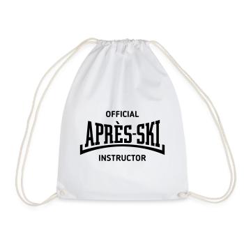  Official Après-Ski Instructor (Konkav / Black) - Turnbeutel - Weiß - Vorne