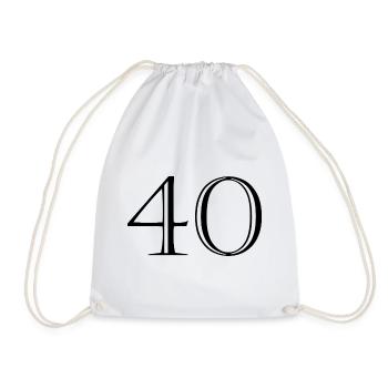 40. 40 ANS. 40e ANNIVERSAIRE. ANNIVERSAIRE 40 ANS. - Sac de sport léger - blanc - Devant