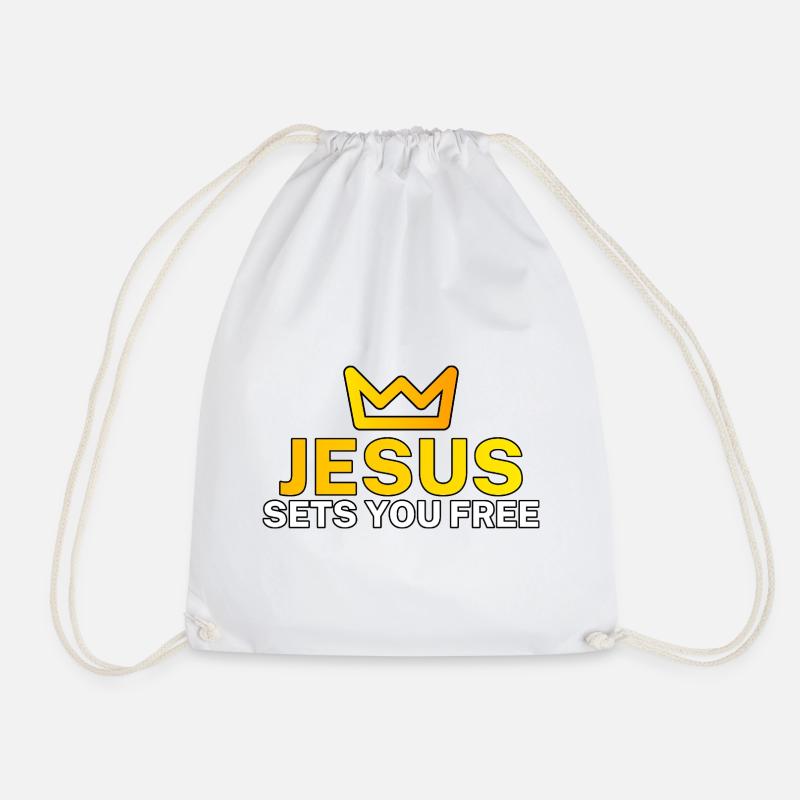 Jesus befreit Herz und Seele - Turnbeutel - Weiß