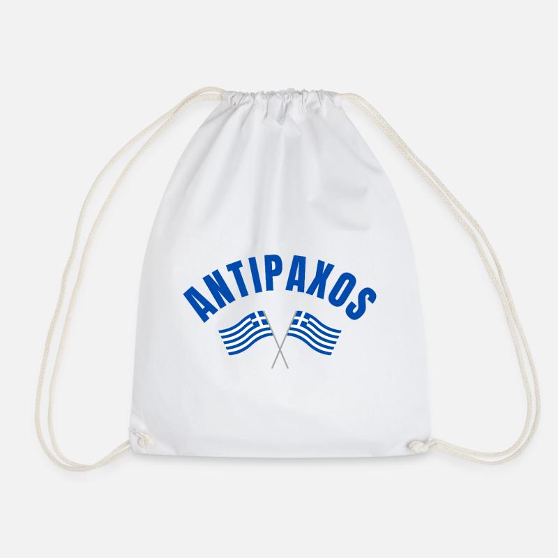 Antipaxos griechische Flaggen - Turnbeutel - Weiß