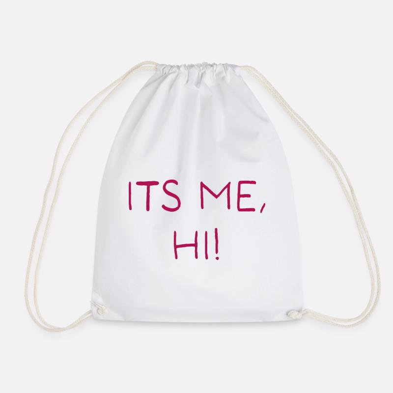 Its me, hi! - Drawstring Bag - white