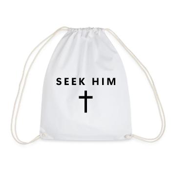 Seek Him Minimalist Faith Jesus Cool Christian - Turnbeutel - Weiß - Vorne