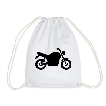 Cadeau moto moto noir pour motard - Sac de sport léger - blanc - Devant