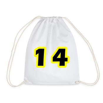 14 Number Symbol - Drawstring Bag - white - Front