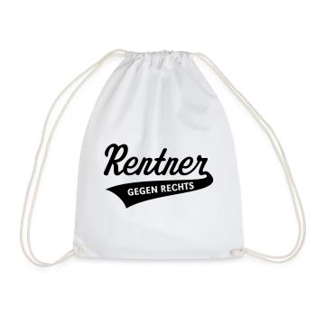 Rentner Gegen Rechts (Rente / Ruhestand / Black) - Turnbeutel - Weiß - Vorne